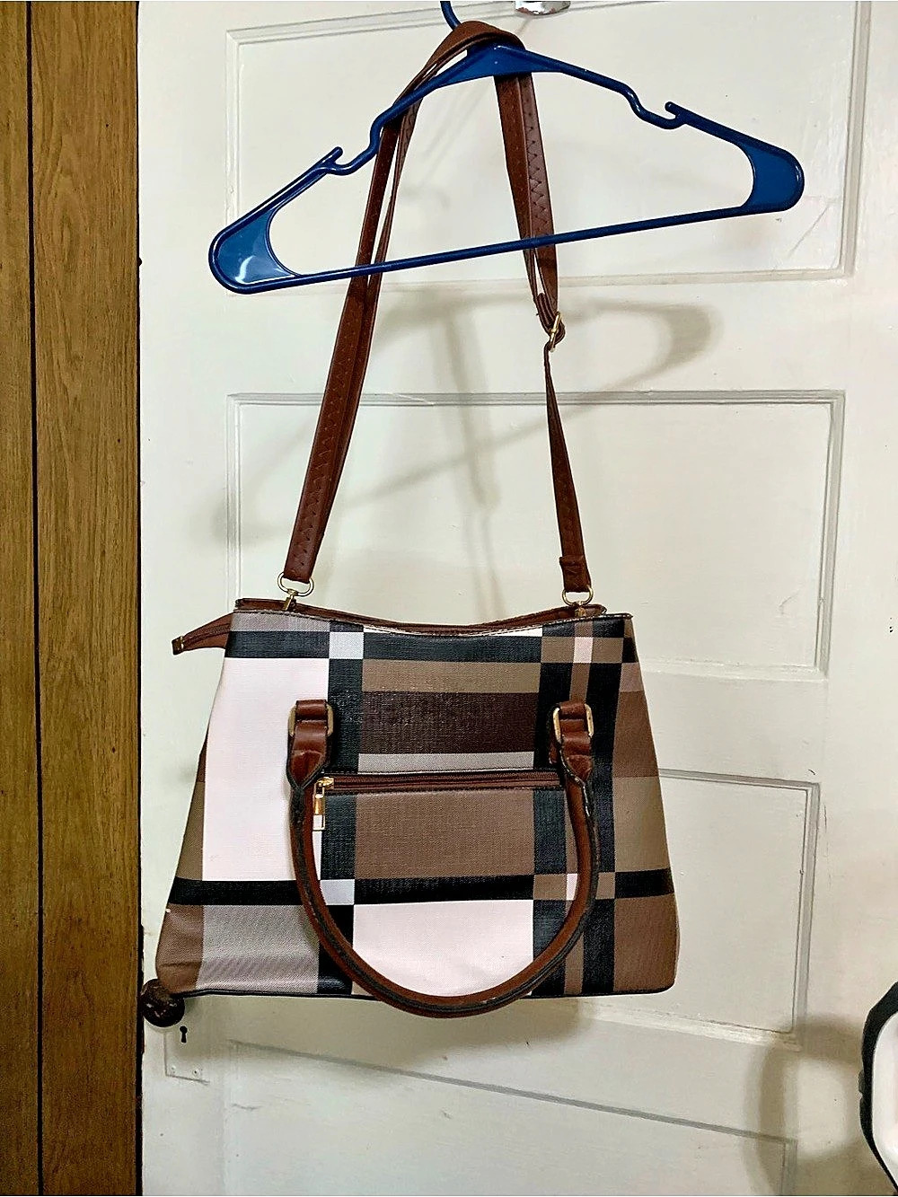 Color Block Tote in Brown & Black